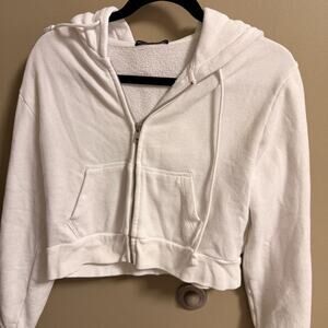 White cropped brandy melville jacket